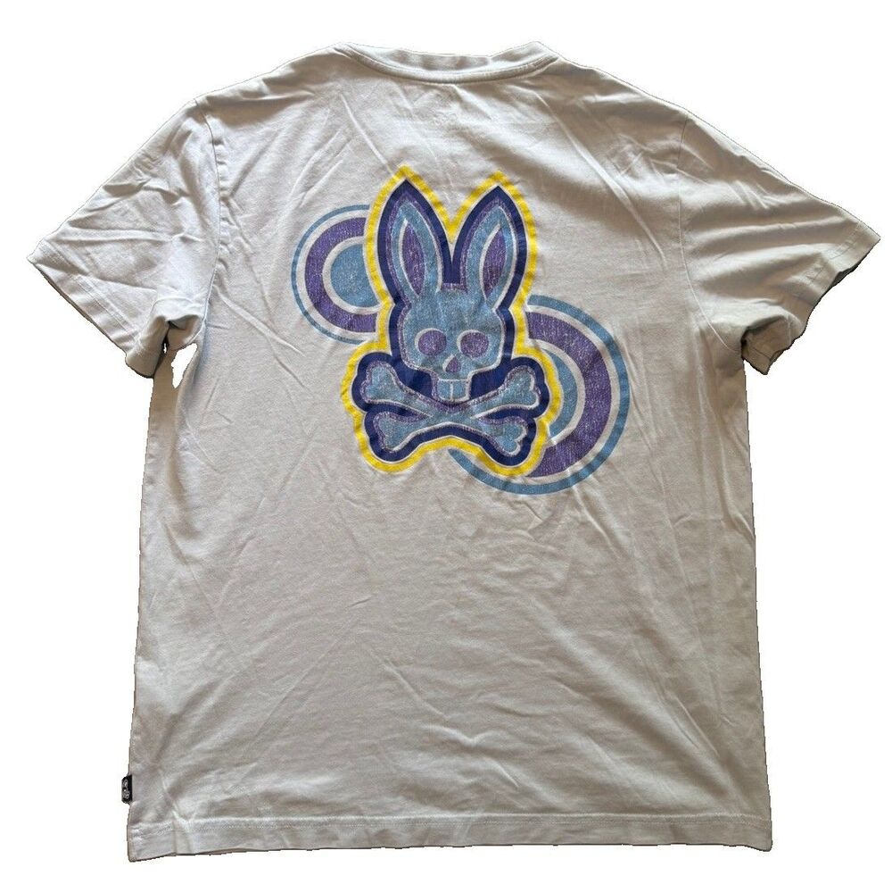 Psycho Bunny Graphic T-Shirt Mens 4 M Light Blue Big Logo Pima Cotton